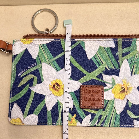 Dooney & Bourke Blue Floral Wristlet with Brown Accents - Picture 7 of 8